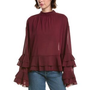 & Rouge Womens  Solid Blouse, Red